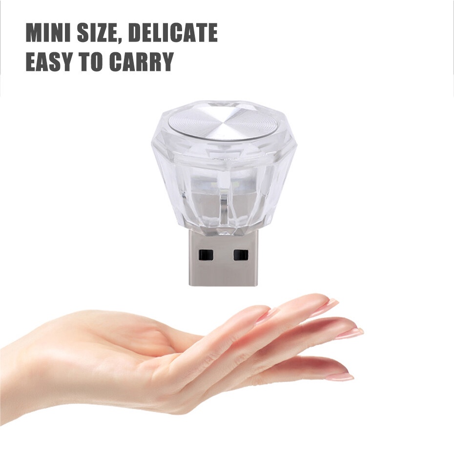 Đèn LED BLALION cổng USB 5V mini bằng kim loại nhiều màu trang trí nội thất xe hơi