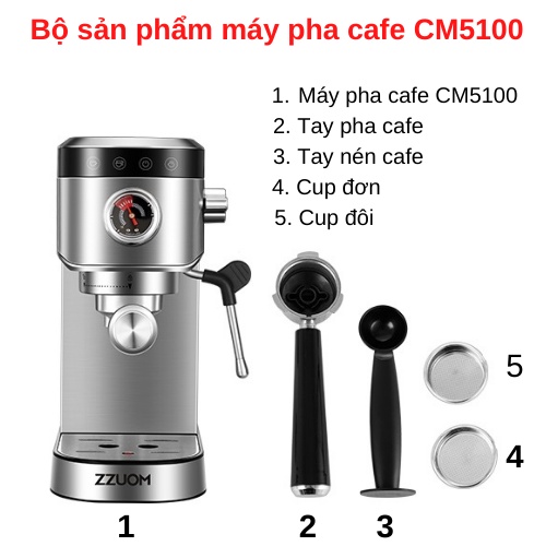 Máy pha cafe tự động CM5100, chuẩn vị Espresso, 20 bar, bình nước 1500ml, bảo hành 12 tháng