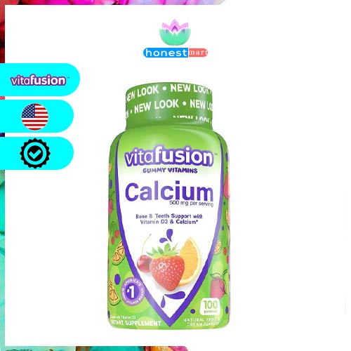 Kẹo dẻo bổ sung Canxi Vitafusion Calcium+D3 500mg 100 viên