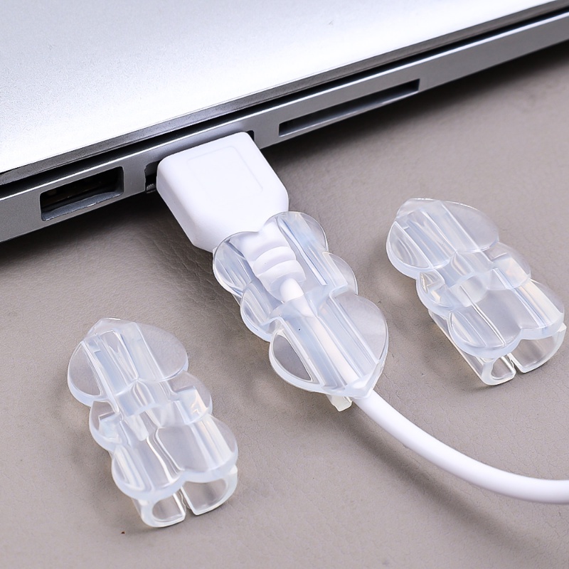 Kẹp Bảo Vệ Dây Cáp USB Hình Trái Tim Màu Trong Suốt