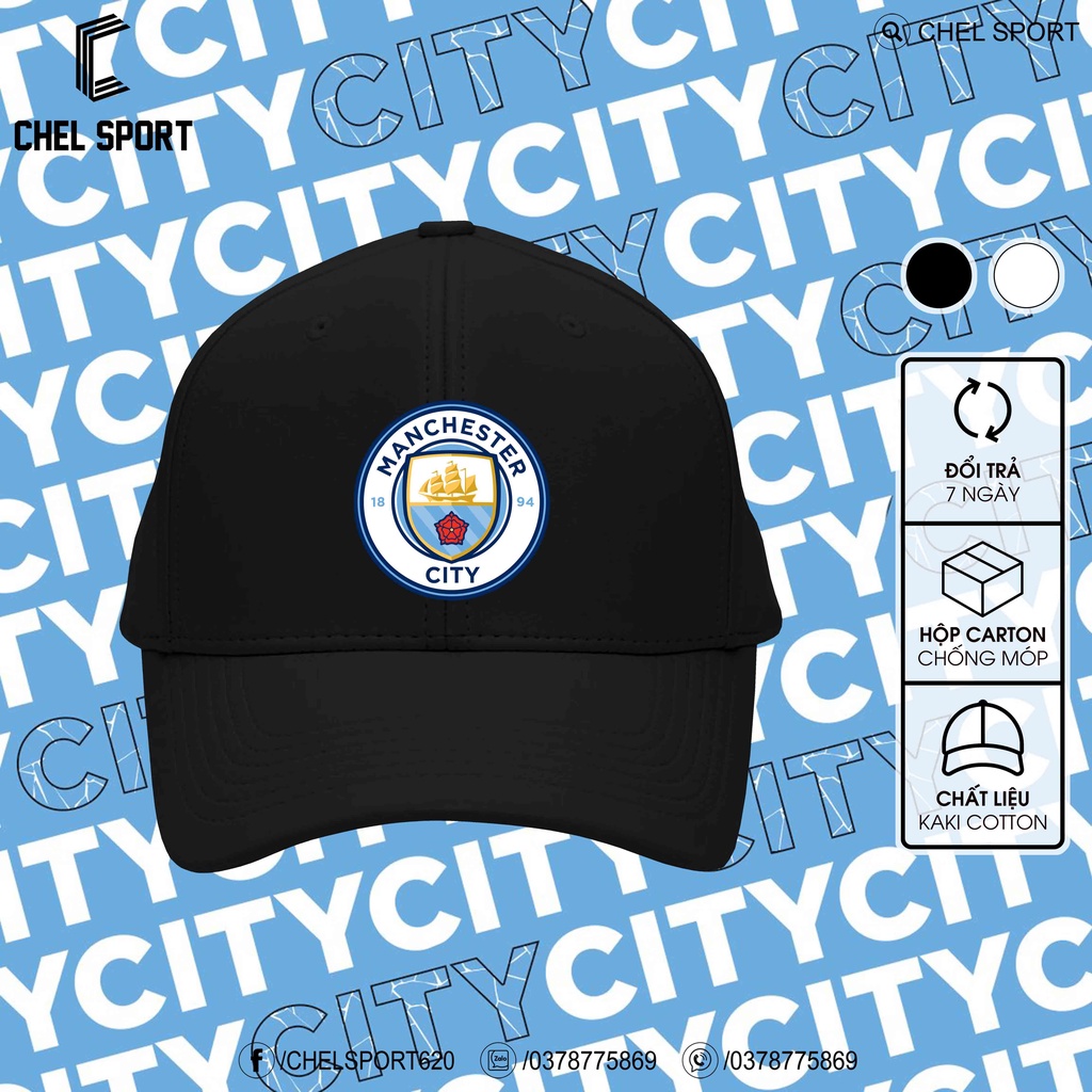 Mũ nón cao cấp Man City kaki 100% cotton