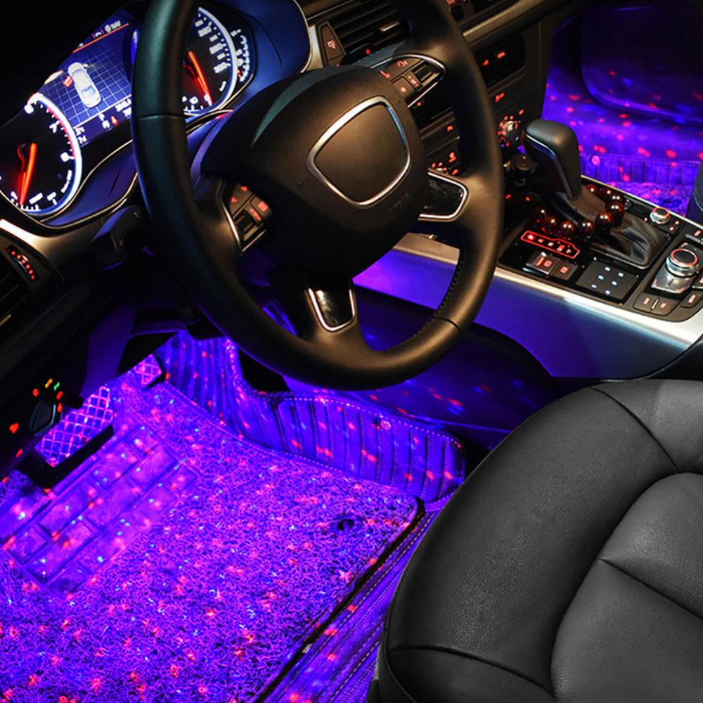 Mới Đèn LED RGB 4 Trong 1 Nhiều Màu Trang Trí Nội Thất Xe Hơi