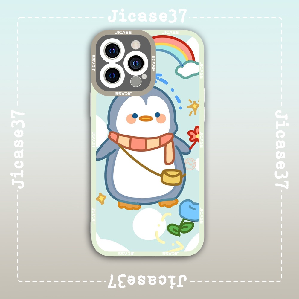 Ốp lưng iphone samsung xiaomi oppo cạnh vuông Jicase JMcase Chim Cánh Cụt Penguin Hoạt Hình Cartoon 