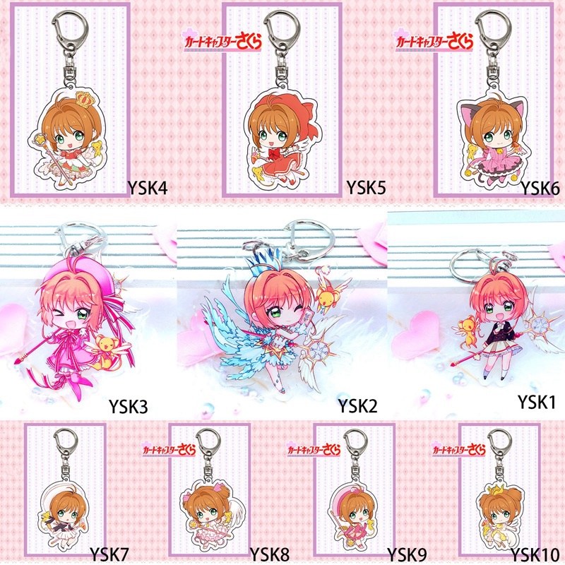 Tmdbyx Móc Khóa Bằng Acrylic Hai Mặt Họa Tiết Anime Thủ Lĩnh Thẻ Bài Kinomoto Sakura Dễ Thương