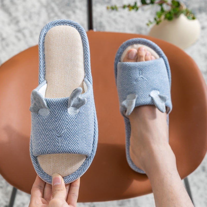 Dép Cotton Lanh Đi Trong Nhà Đế Dày Chống Trượt Thời Trang Thu Đông Cho Cặp Đôi