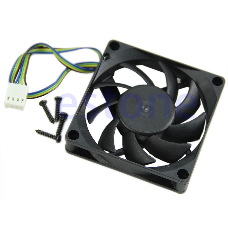 Quạt Làm Mát Không Chổi Than 70mm x 15mm Cho DC 12V 4 Pin 9 Cánh Mới
