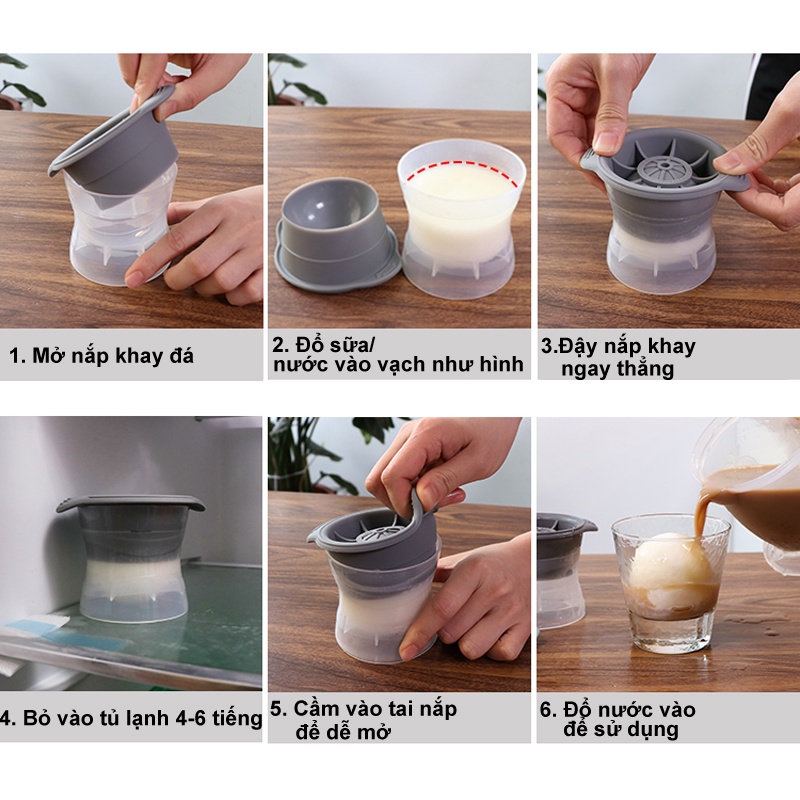 Khuôn Silicone Làm Đá Viên Hình Cầu Lớn