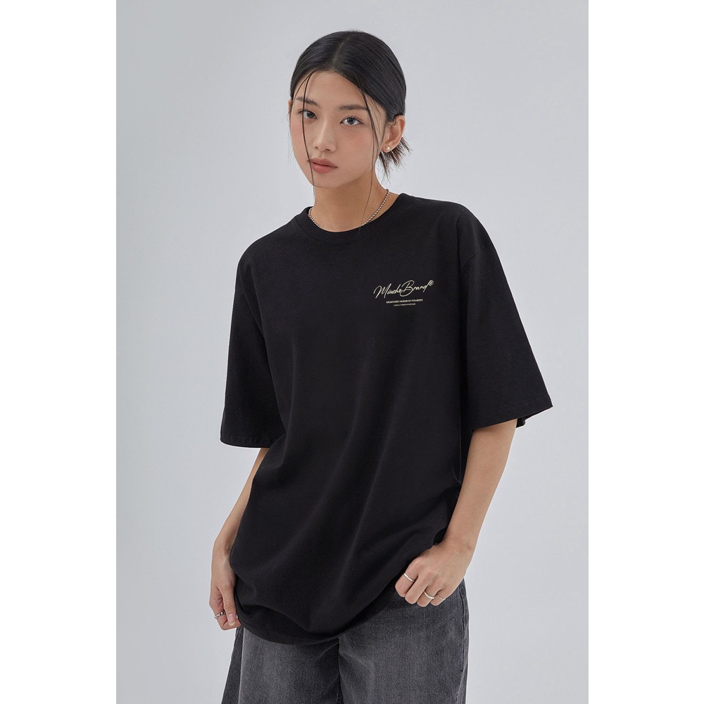 [Mã BTERT6 giảm đến 30k đơn 150k] Áo thun unisex form rộng AT385 Miucho chất vải cotton in brand name | BigBuy360 - bigbuy360.vn