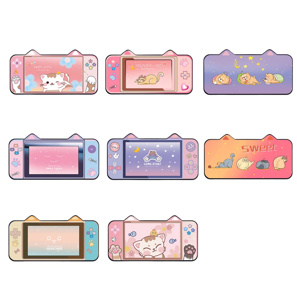 Miếng Lót Chuột Cao Su Đàn Hồi Cao Su Chống Trượt Chống Mài Mòn Hình Tai Mèo Hoạt Hình Trang Trí Nhà Cửa