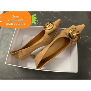 giầy da lộn gót nhọn khoá cc
