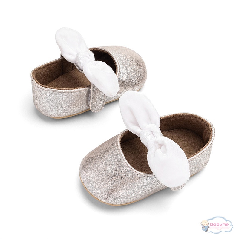 Giày Búp Bê Đế Mềm Đính Nơ Lấp Lánh Cho Bé Gái 0-18 Tháng Tuổi