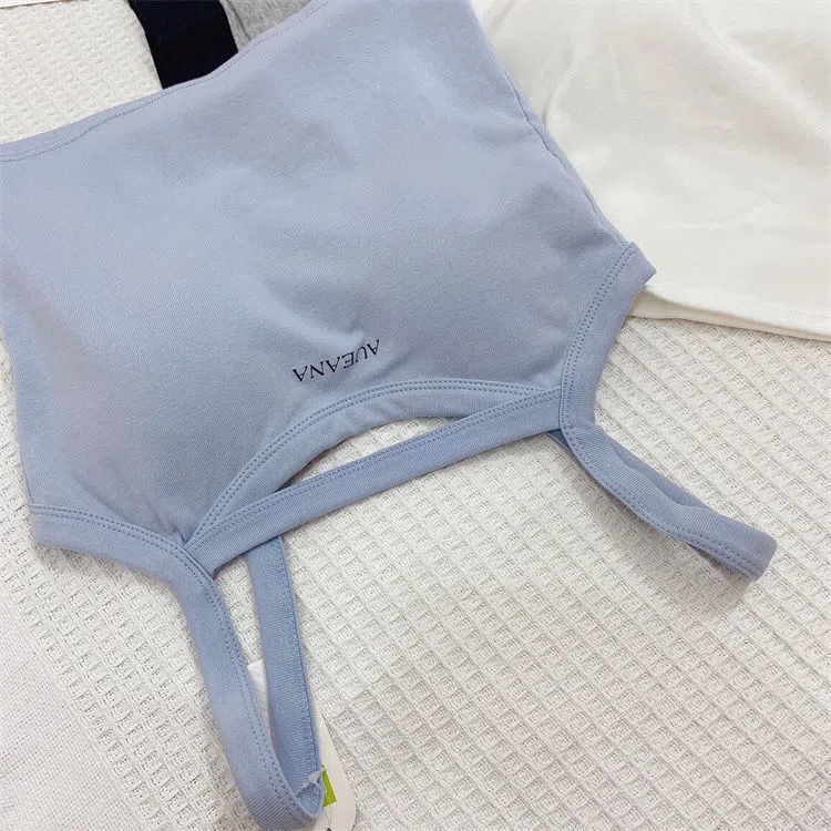 Áo Lót Cotton Một Mảnh Dáng Ôm Ngắn Hai Dây Có Đệm Ngực Mẫu Mới 2023