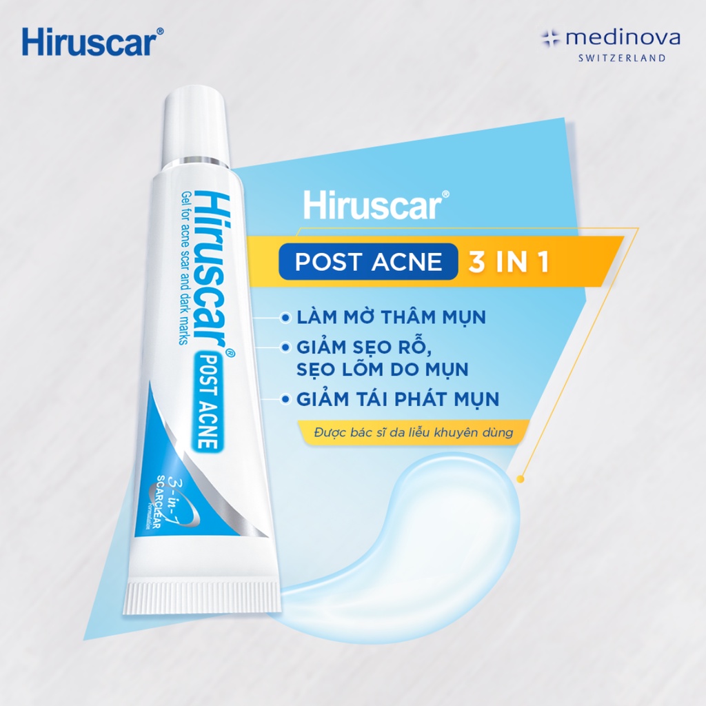 Gel bôi làm mờ thâm sẹo mụn và thâm mụn Hiruscar Post Acne 5g - Nhà Thuốc An Đức