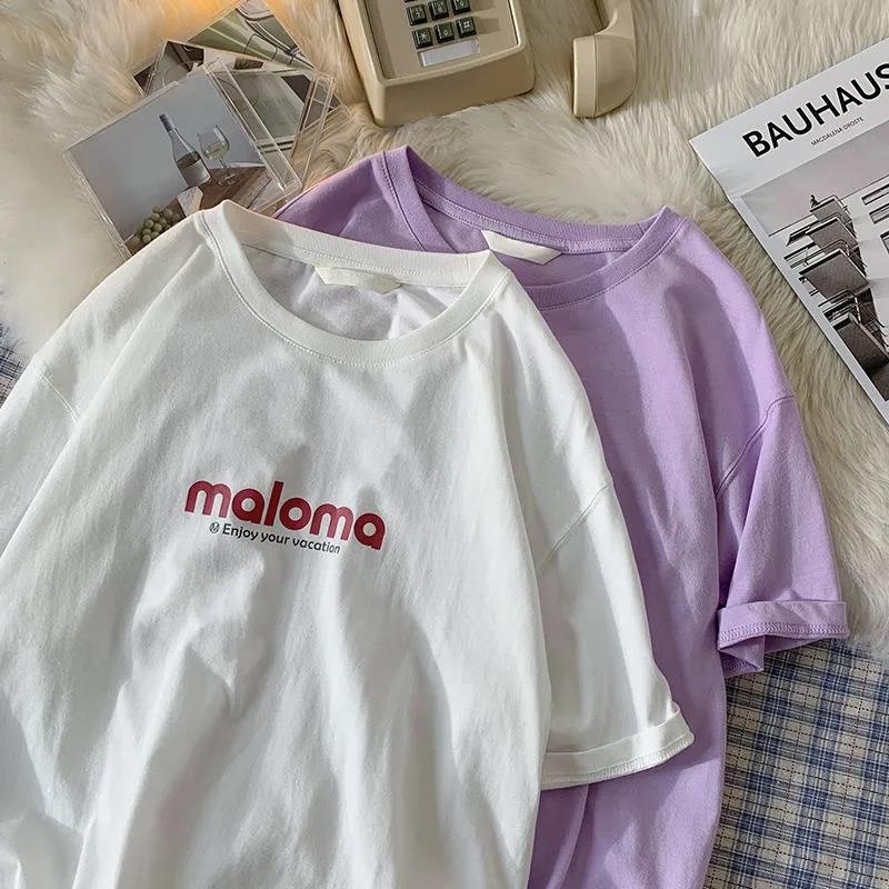 Áo thun NRVP tay ngắn in hình thời trang đường phố Hàn Quốc cho nữ