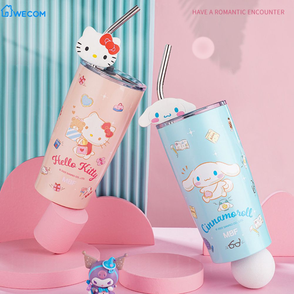 ♫Cốc Thép Cách Nhiệt Sanrio 480Ml/600Ml Cốc Cà Phê Dung Tích Lớn Hello Kitty Kuromi Cốc Văn Phòng Có Ống Hút Đồ Dùng Học Sinh Dễ Thương Hai Công Dụng Quà Tặng