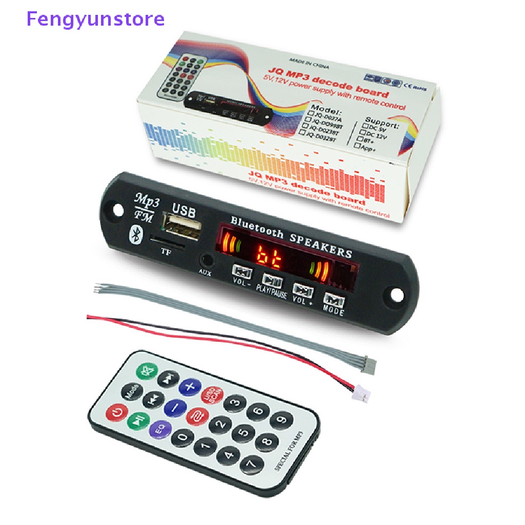 Bảng Mạch Giải Mã Bluetooth 5.0 9V-12V MP3 WMA USB TF FM Radio Màn Hình Màu Kèm Điều Khiển Từ Xa Cho Xe Hơi