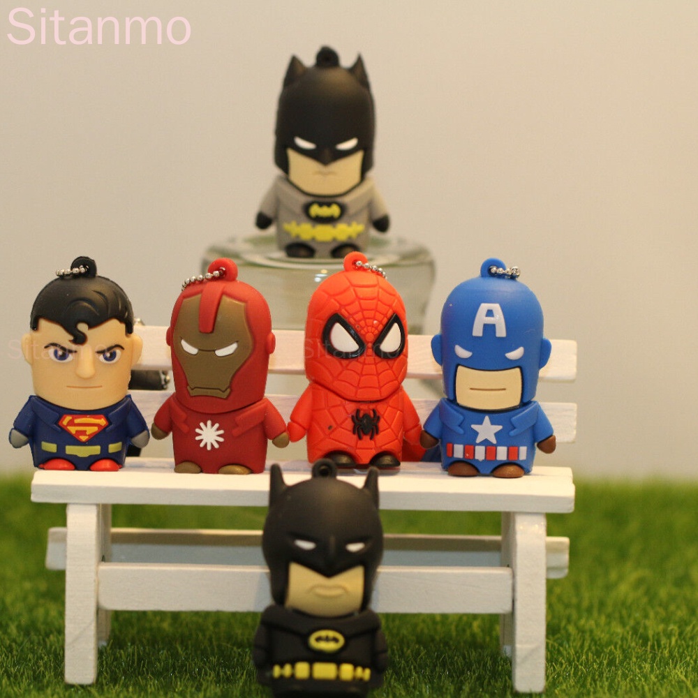 Usb2.0 Mini 128GB 1TB 2TB Dung Lượng Lớn 8GB 16GB 32GB 64GB 1GB Họa Tiết Hoạt Hình Siêu Nhân Batman Dễ Thương Chống Thấm Nước