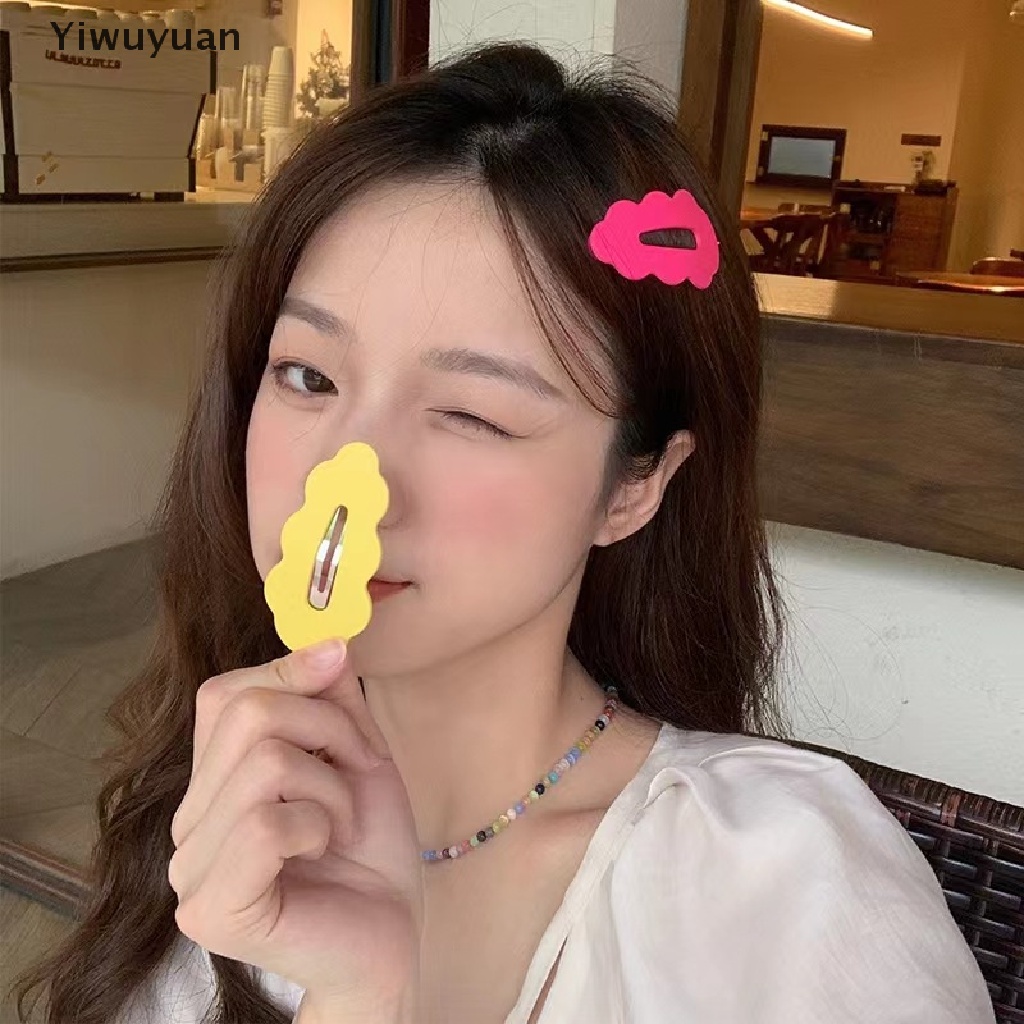 < Yiwuyuan > Set 5 Kẹp Tóc Gợn Sóng Màu Kẹo Ngọt Ngào Thời Trang Kpop Cho Nữ