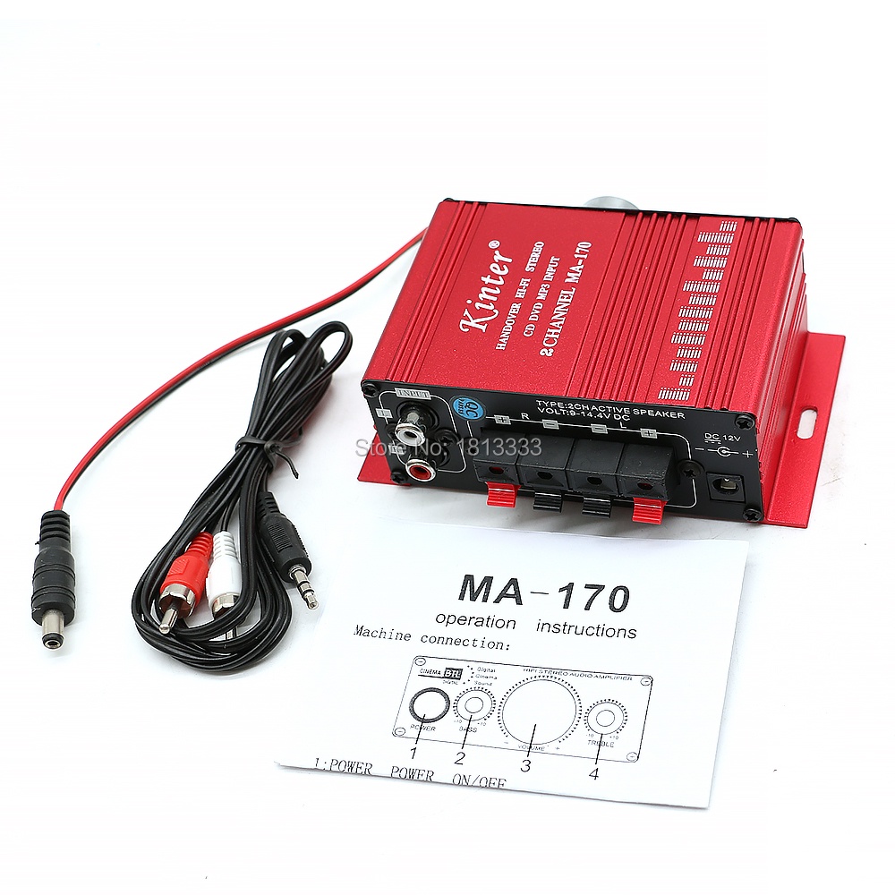 Bộ Khuếch Đại Âm Thanh Hi-Fi MINI MA170 LED Cho Xe Hơi