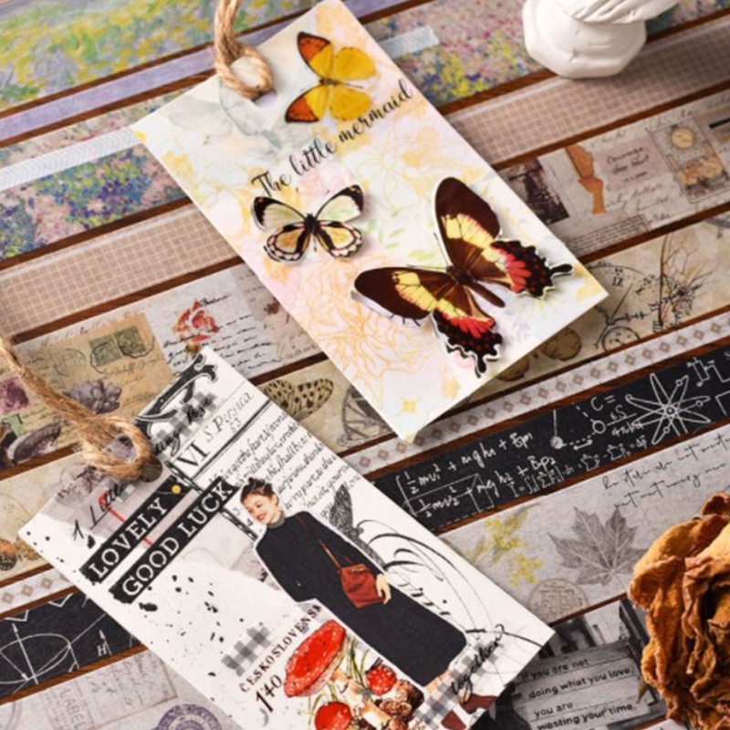 Hộp 20 Cuộn Băng Keo Dán Trang Trí Sổ Tay / Nhật Ký Phong Cách Vintage DIY