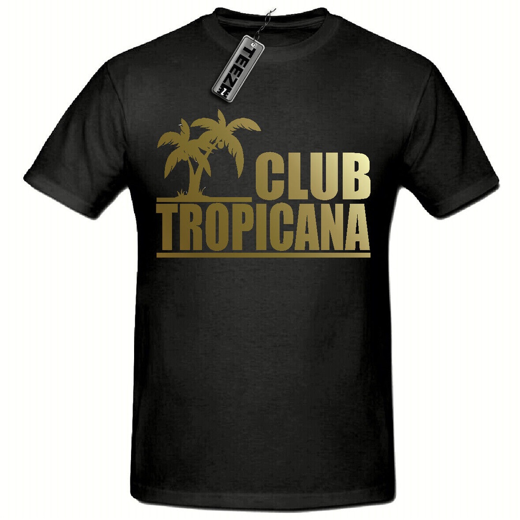 Áo thun Club Tropicana 80, Áo thun Unisex khẩu hiệu vàng, Váy Wham Fancy thập niên 80