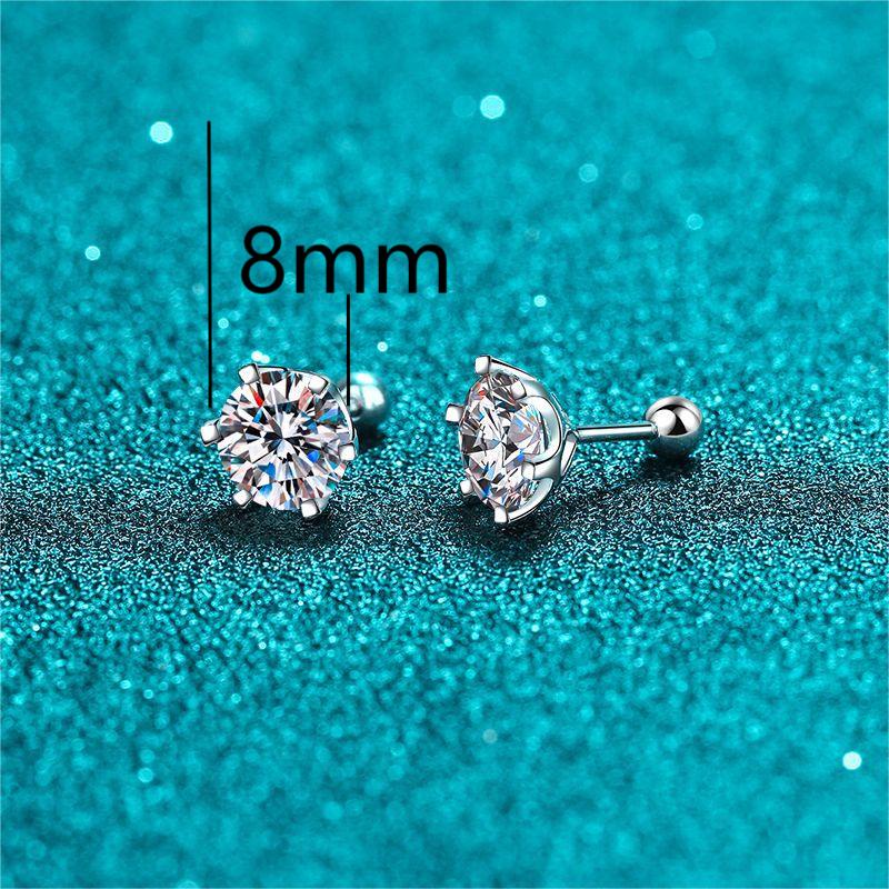 XDY-952 Bông Tai Mạ Bạc 925 Đính Đá zircon Hình Móng Vuốt 8mm