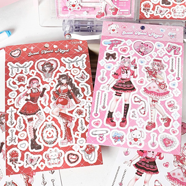 Idako Nhãn dán phim câm Barbie thiên thần loạt cô gái ngọt ngào và mát mẻ tài khoản tay domi phong cách 4 phong cách SS467