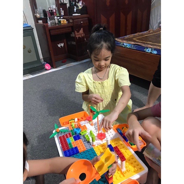 Mô hình bộ bàn ghế lego xếp hình lego cho bé loại to, Đồ chơi cho bé đa năng hàng chất