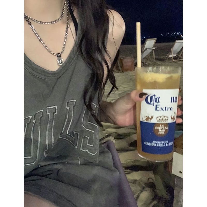 SUXI Áo Thun Dáng Dài Rộng Không Tay Thời Trang Mùa Hè Dành Cho Nữ