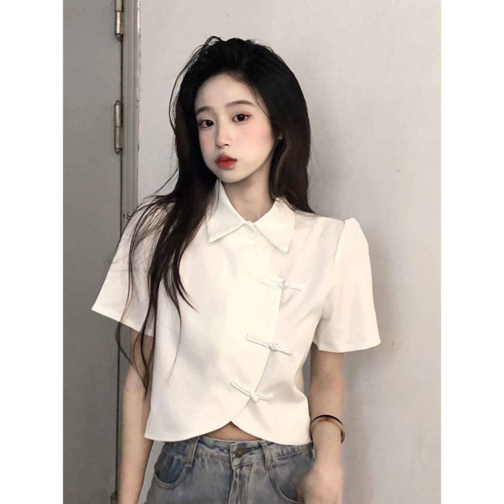 Áo Sườn Xám Tay Ngắn Phong Cách Trung Hoa Thời Trang Mùa Hè 2023 Mới