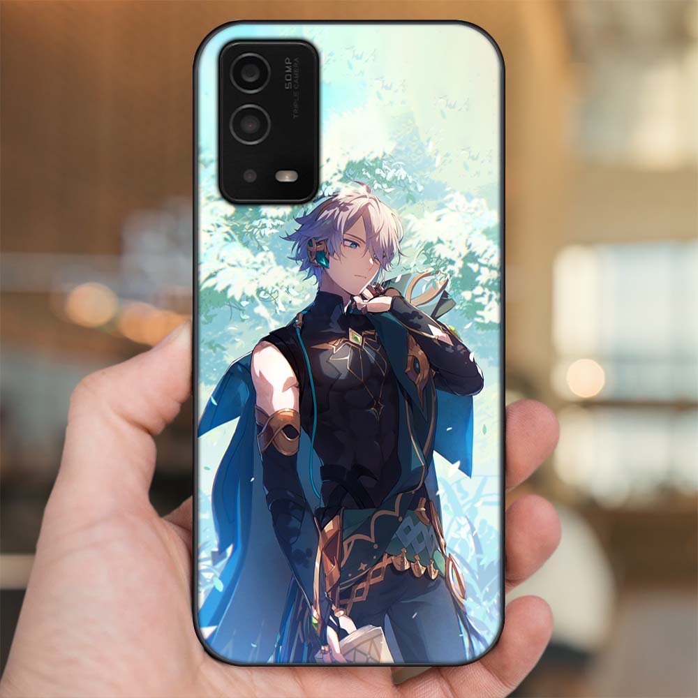 Ốp lưng Oppo A55 4G, A55 5G viền đen in hình Alhaitham Genshin Impact