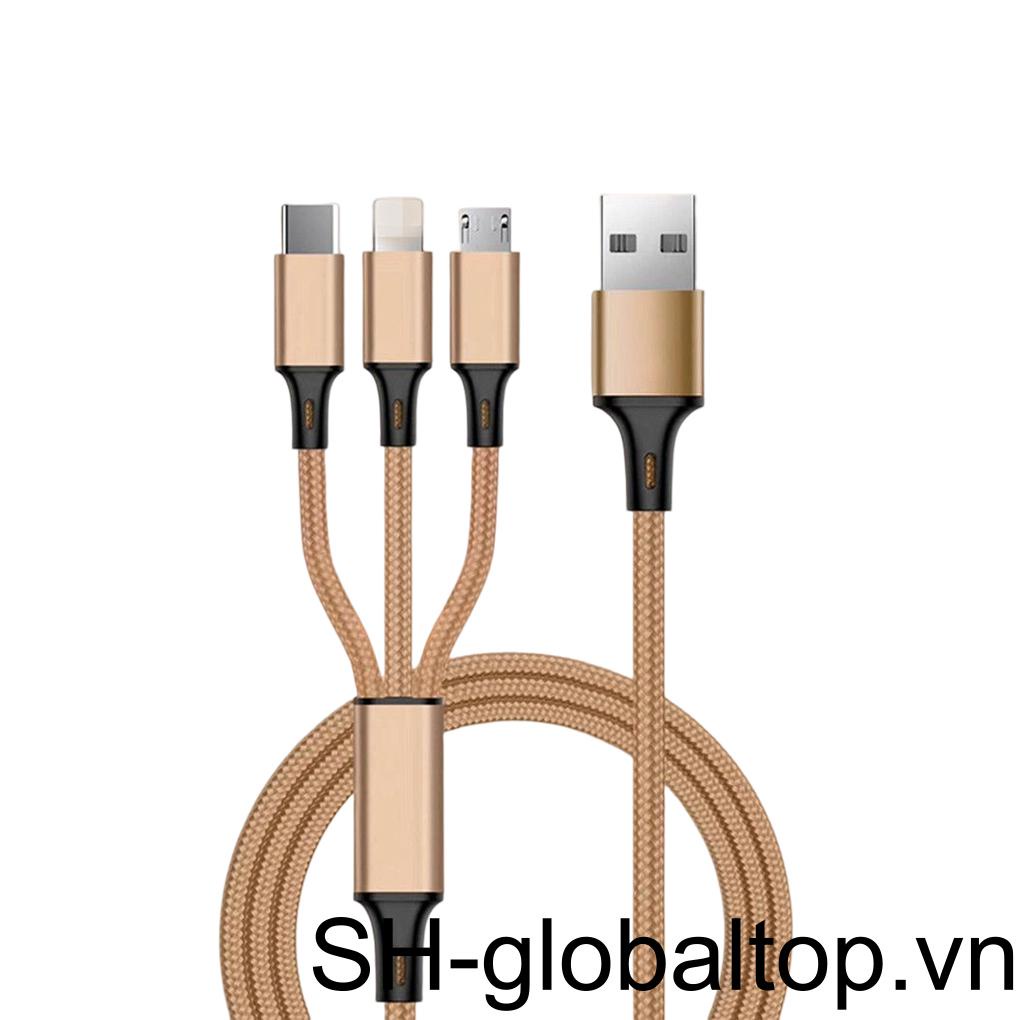 Dây Cáp Sạc USB 3 Trong 1 6 7 8 X 11 Pro Cho Dây Android Dài 1 / 2 / 2m