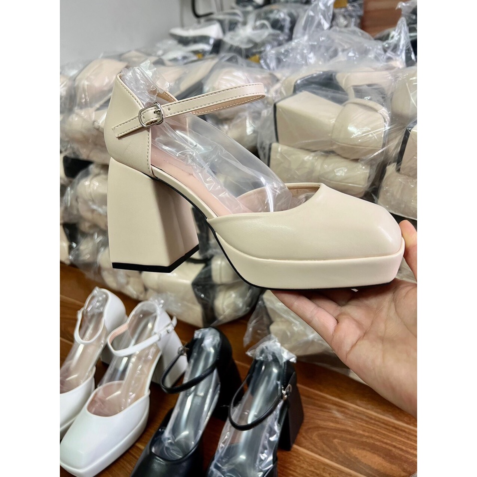 Giày cao gót nữ đế đúp quai cài khóa FAROSA - C13 bít gót trụ cao 9cm cực xinh