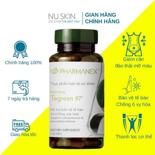 Thực Phảm Bảo Vệ Sức Khỏe Nuskin Tegreen 97 Chống Oxy Hoá Hỗ Trợ Tim Mạch Bảo Vệ Tế Bào - 120 viên