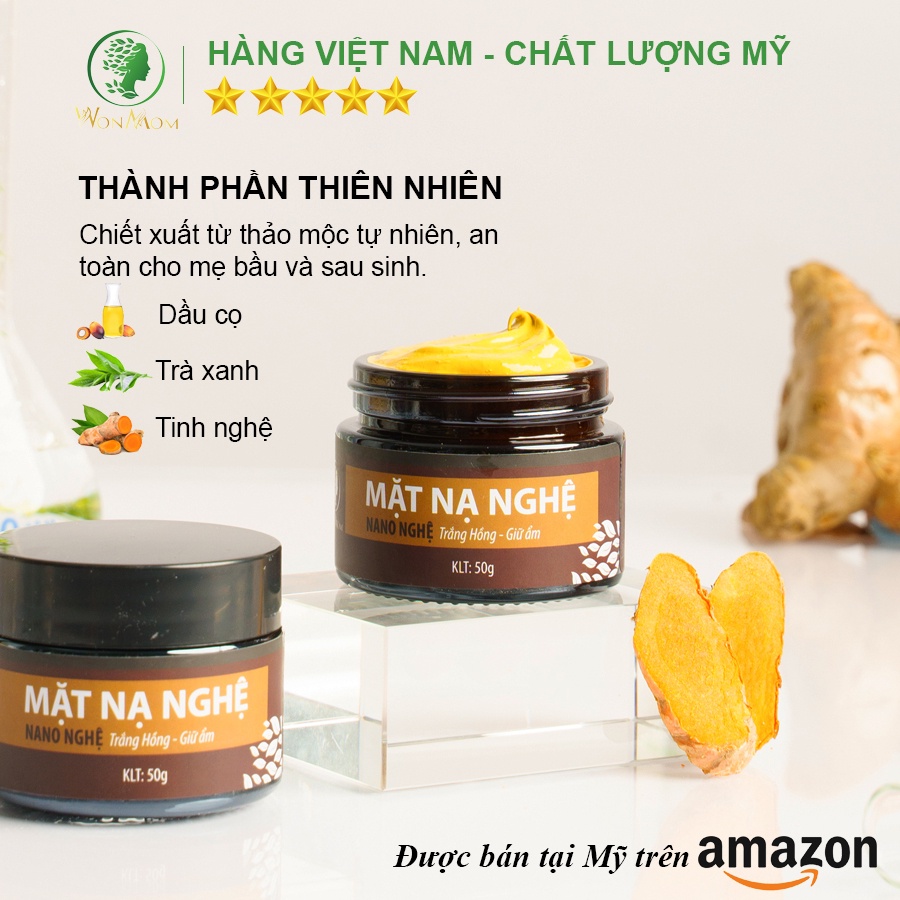 [ Giảm 50K - Đơn 459K ] Bộ dưỡng trắng, sạch thâm mụn Wonmom ( 1 Sữa rửa mặt + 1 Mặt nạ nghệ )