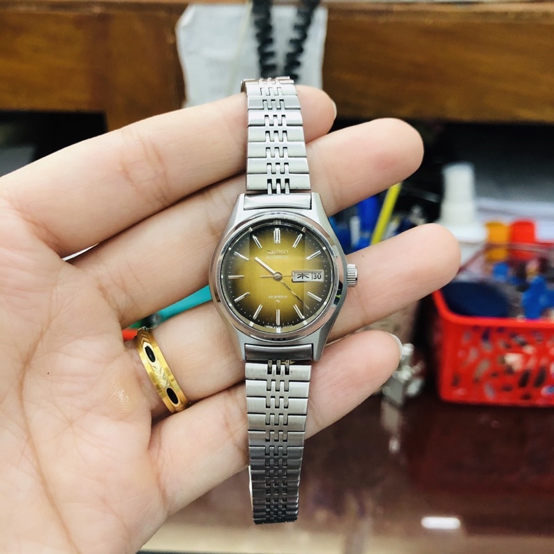 Đồng hồ nữ si nhật Cơ Auto hiệu Seiko, 23 Jewels, dây khoá zin