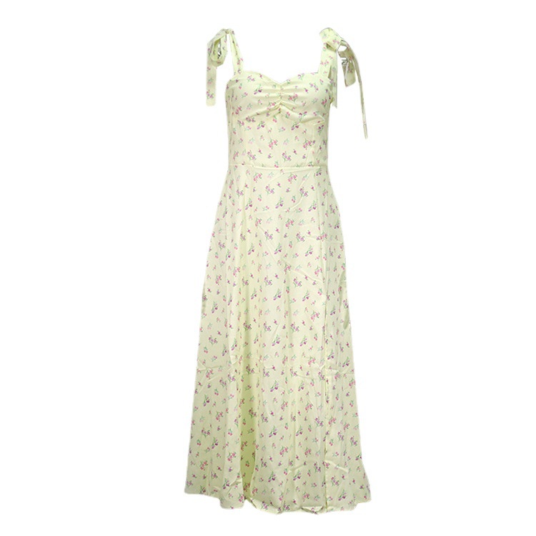 Đầm Hai Dây Xẻ Tà Họa Tiết Hoa Thời Trang Mùa Hè Quyến Rũ Cho Nữ