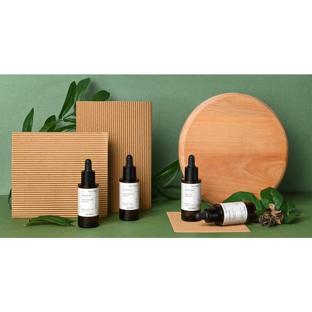 Line SERUM Phục Hồi Scinic Skin Relief+ Niacinamide 20 / Panthenol 30 / Oligo HA /Madecassoside Ampoule 30ml