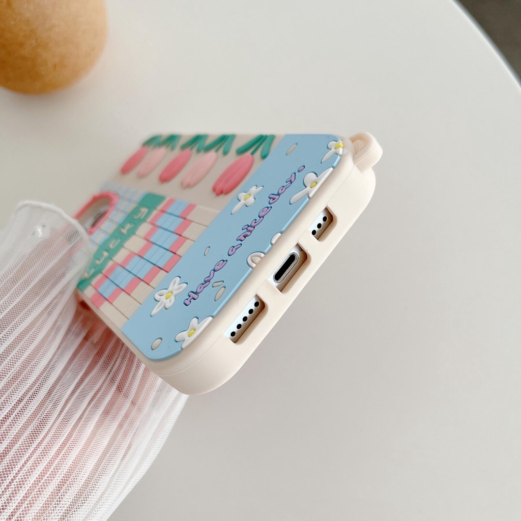 Ốp Điện Thoại Silicon tpu Mềm Hình Hoa Tulip Cho iPhone 11 13 12 14 Pro Max XS Max X XR 7 8 +