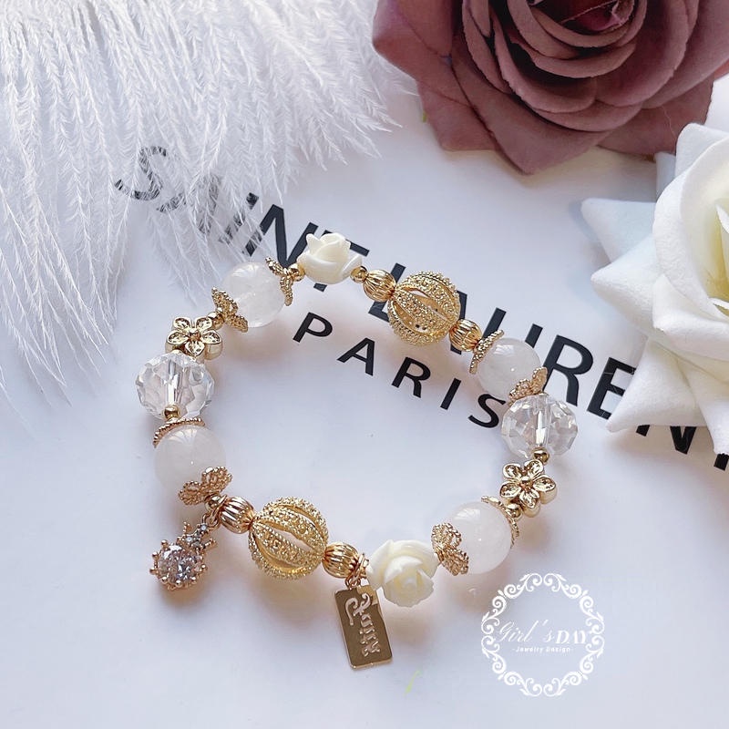 Vòng Tay Pha Lê Màu Trắng Thời Trang Cho Nữ