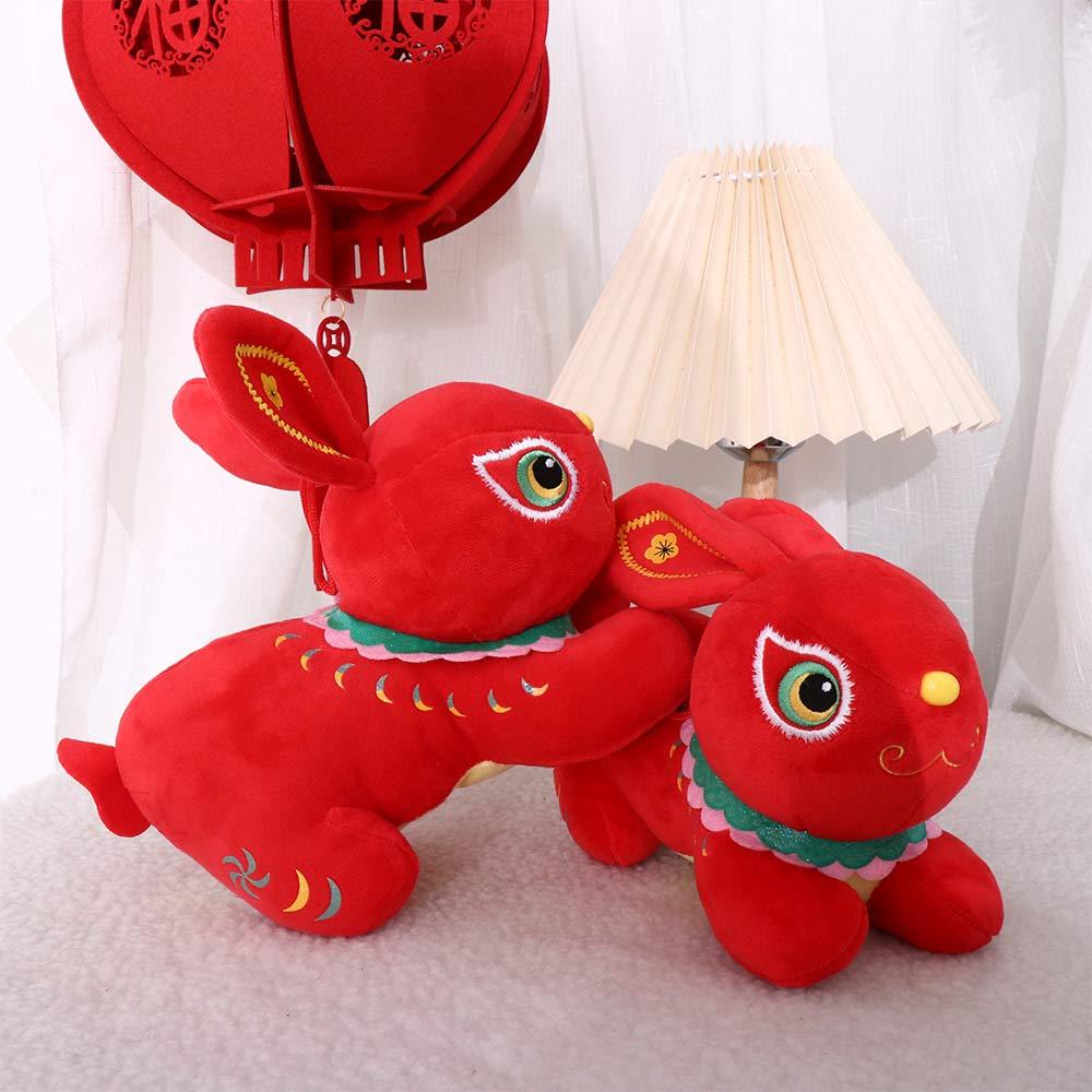 IVORY Thỏ Nhồi Bông Mềm Mại Phong Cách Trung Hoa Dễ Thương Dùng Trang Trí Nhà Cửa