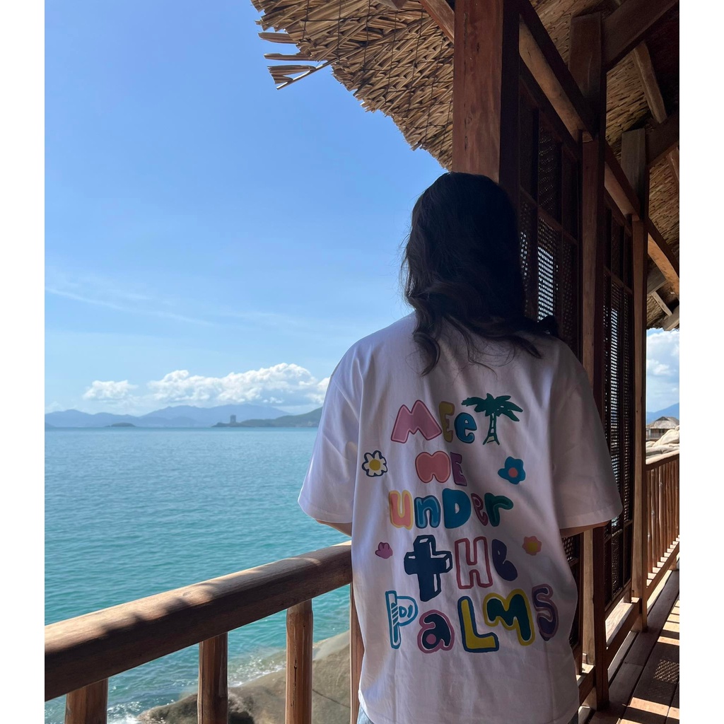 Áo Thun tay lỡ unisex nam nữ THE PALMS cotton form rộng oversize nhiều màu phong cách ulzzang