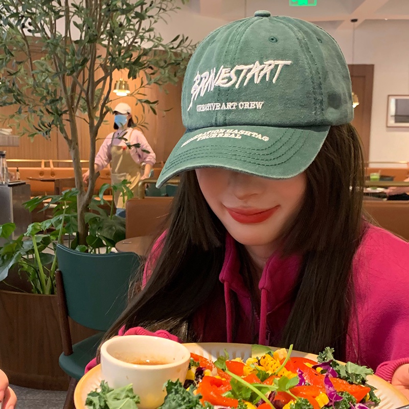 Mũ Lưỡi Trai Mềm Thêu Chữ Phong Cách Đường Phố Mới Cho Nữ