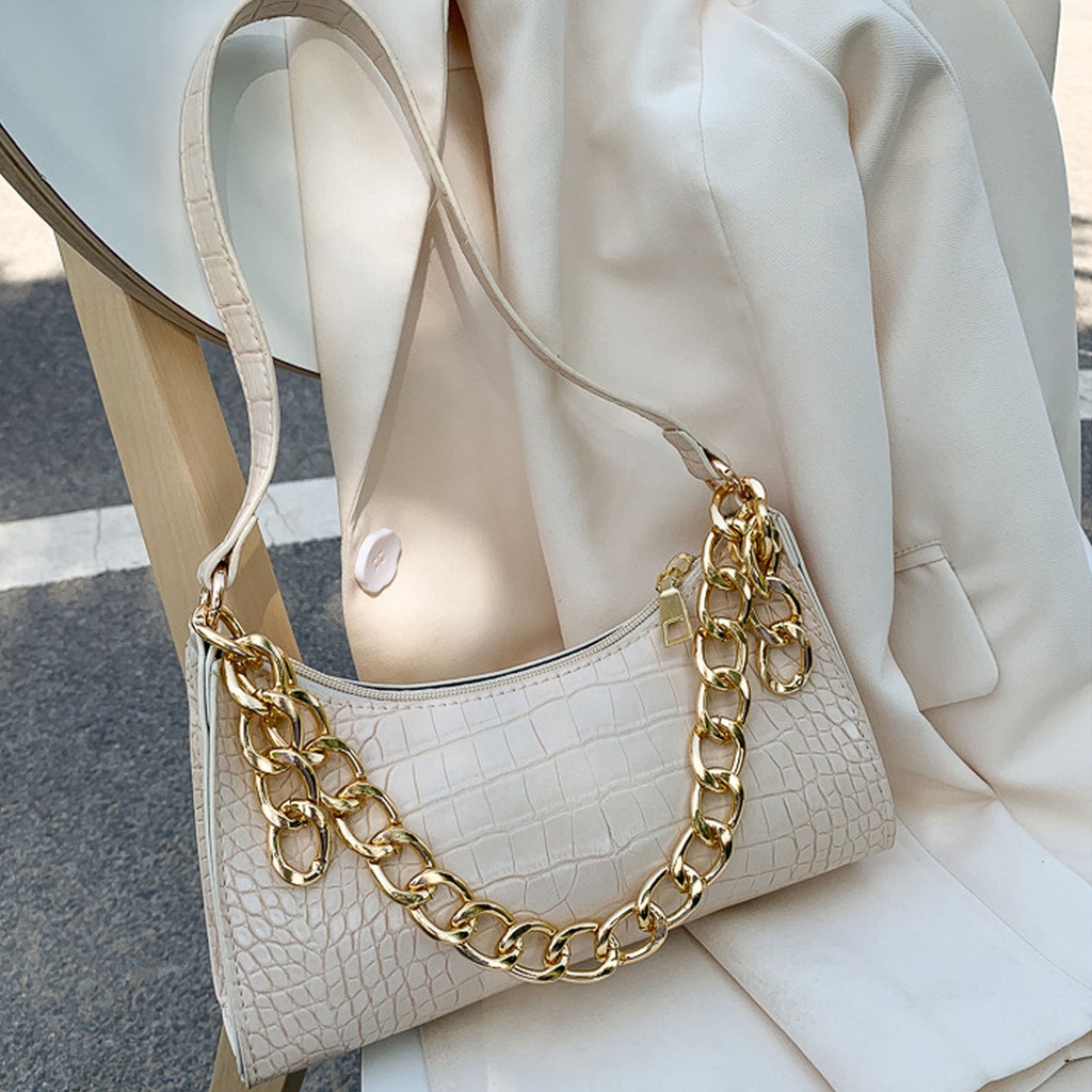 Có thể bán buôn Túi Đeo Vai PU Họa Tiết Cá Sấu Kiểu Dáng Thanh Lịch Dễ Phối Xách 2 Quai Ilikebag Hàng giao ngay