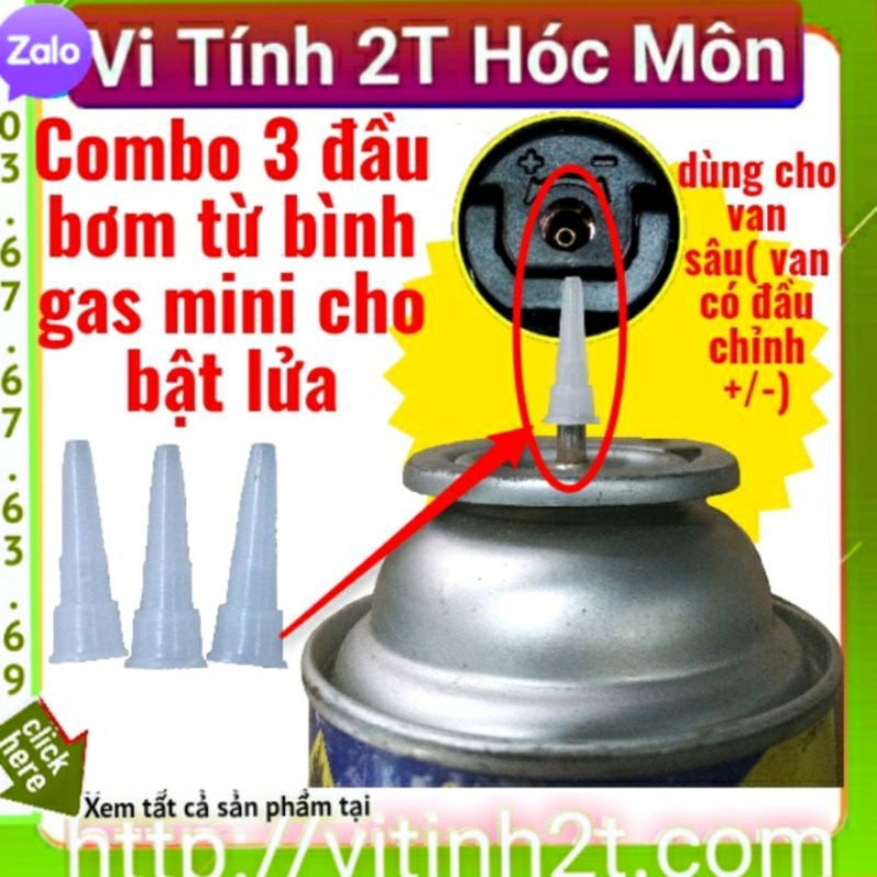 TIỆN ÍCH 3 đầu chuyển Đầu chuyển đổi bơm gas bật lửa bằng bình gas du lịch