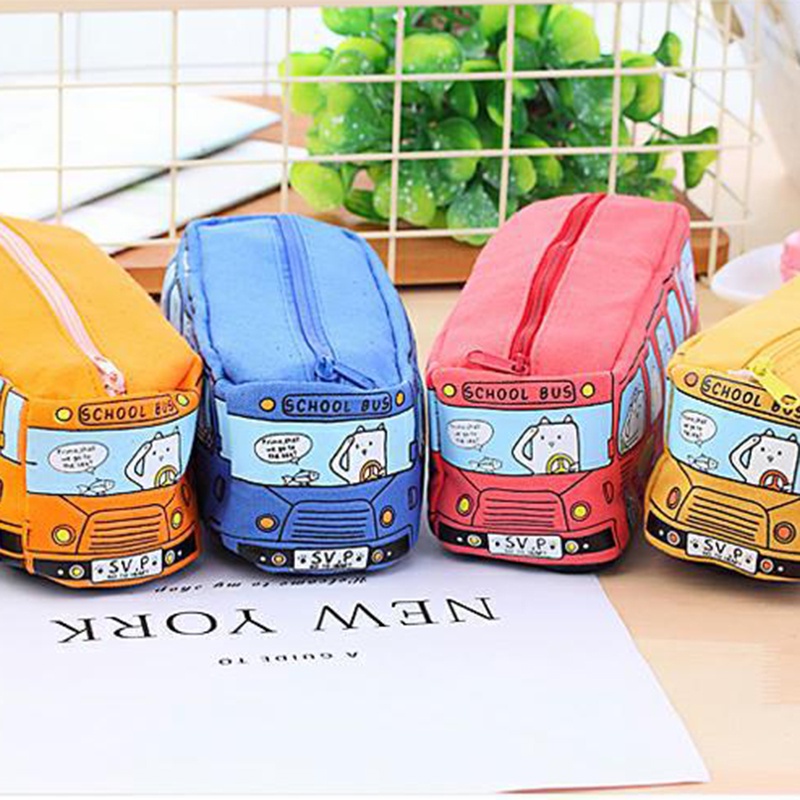 Túi Đựng Bút Đa Năng Hình Xe Buýt Đáng Yêu Sáng Tạo JP5