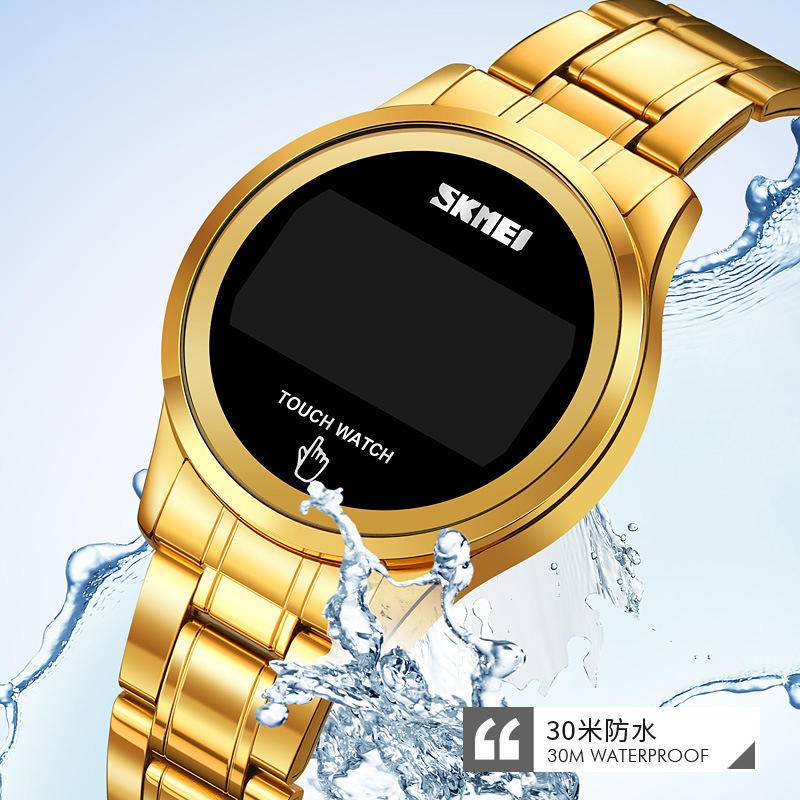 Đồng hồ cặp đôi thời trang tối giản Đồng hồ cảm ứng hình tròn mới đồng hồ thể thao ngoài trời không thấm nước đồng hồ bán nóng với đồng hồ điện tử Led dây thép