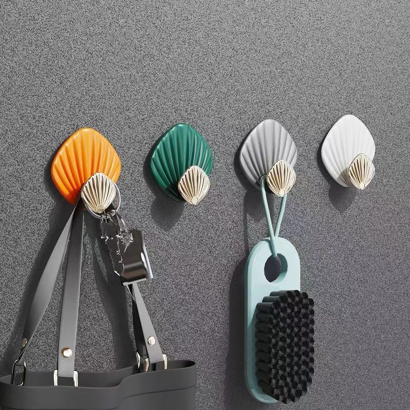 Móc Treo Đồ Dán Tường Hình Vỏ Sò Sáng Tạo Không Cần Đục Lỗ Mạnh Mẽ