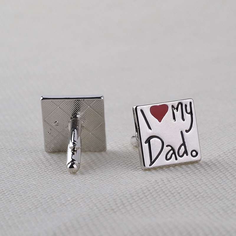 Khuy Măng Sét Khắc Chữ I Love My Dad Love Dùng Làm Quà Tặng Cho Ngày Của Cha