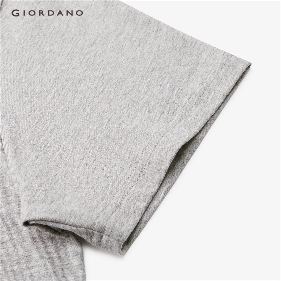 GIORDANO MEN Solid color v-neck short sleeve cotton tee 01023416